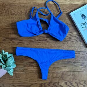 Kaohs Blue Tie Knot String Bikini Top